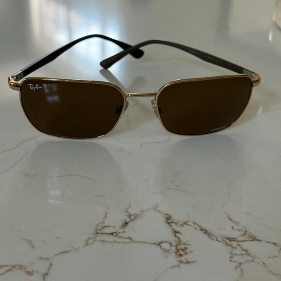 Ray-Ban RB3684-CH 001/AN 58 18 Chromance Polarized Sunglasses Gold - Picture 3 of 10